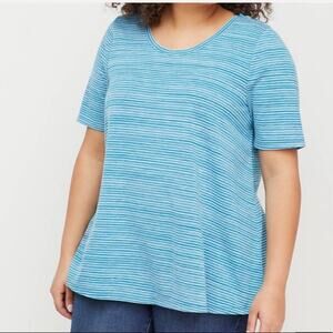 Lane Bryant Striped Perfect-Sleeve Swing Tee